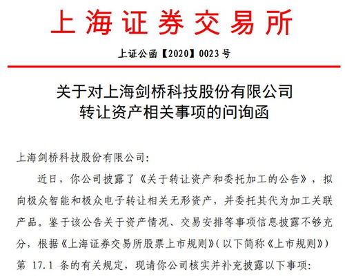 劍橋科技轉讓資產引監管問詢 賬面為零評估卻值2560萬，技術開發背后是否暗藏關聯？